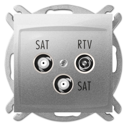 CARLA 1760-16 gniazdka antenowe RTV-SAT-SAT - Srebrny