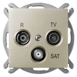 SENTIA 1461-57 gniazdka antenowe RTV-SAT przelotowe 10dB - Satyna