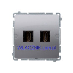BASIC MODUŁ BMGHDMI2.01/21 gniazdko HDMI podwójne - Inox Metalik