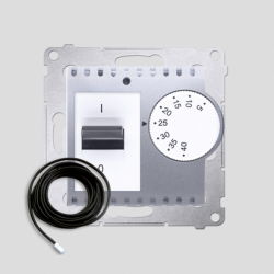 SIMON54     DRT10Z.02/43 regulator temperatury z czujnikiem zewnętrznym - Srebrny Mat