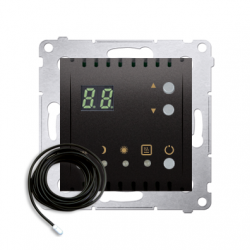 SIMON54   DTRNSZ.01/48 regulator temperatury z wyświetlaczem z czyjnikiem zewnętrznym - Antracyt