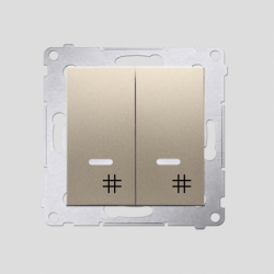 SIMON54      DW7/2L.01/44 włączniki krzyżowe podwójne z podświetleniem - Złoty Mat