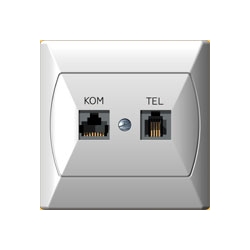 Akcent GPKT-A/F  gniazdo komputerowo + telefoniczne